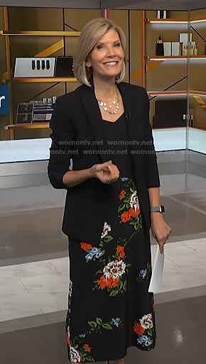 Kate’s black floral dress and blazer on NBC News Daily