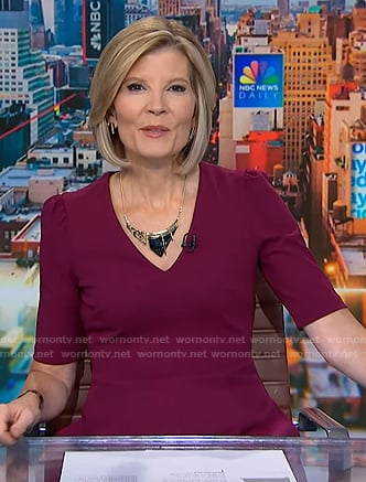 Kate’s purple v-neck midi dress on NBC News Daily