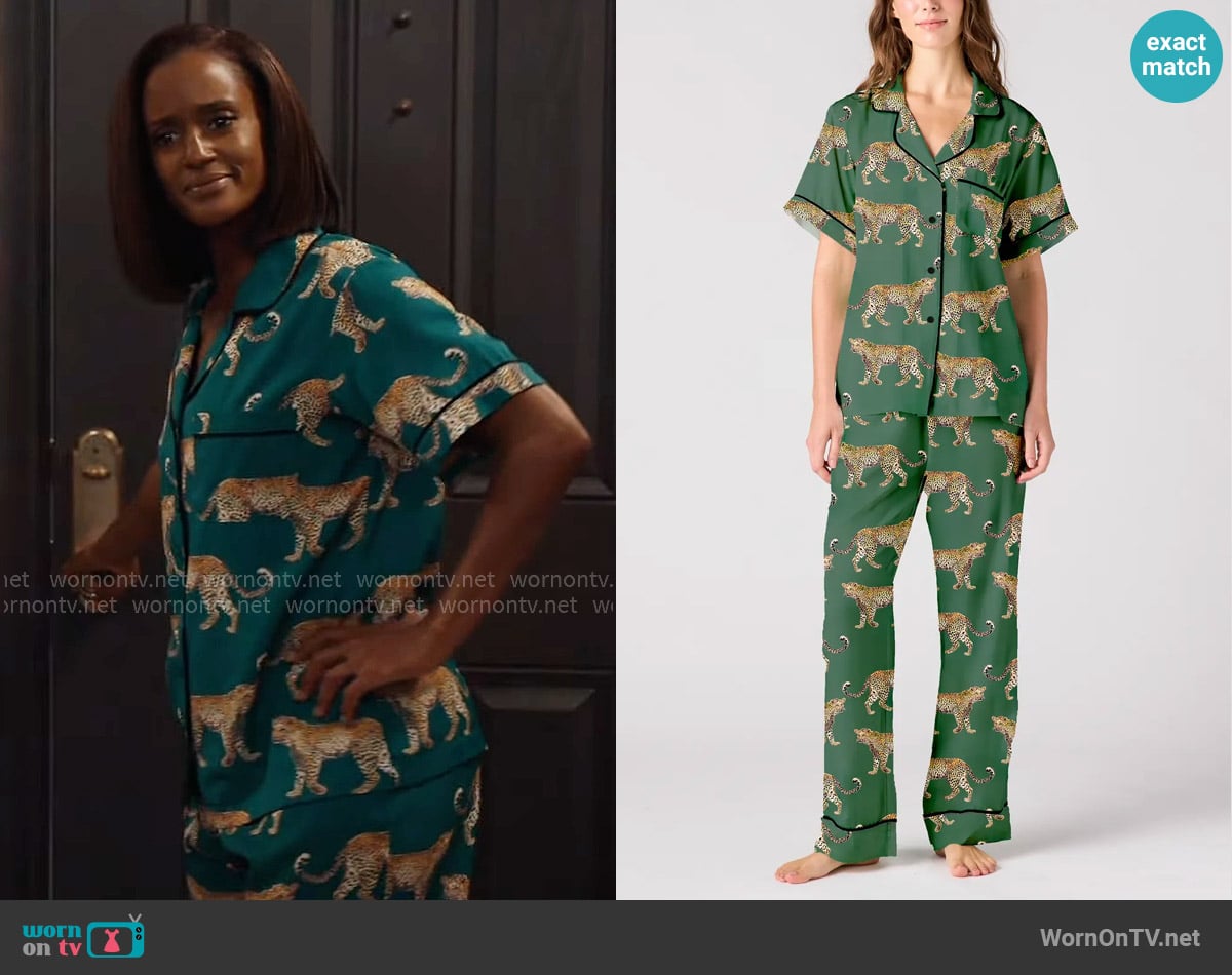 Katie Kime Cheetahs Pants Set worn by Olympia (Skye P. Marshall) on Matlock
