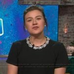 Kelly’s black embellished neckline tee on The Kelly Clarkson Show