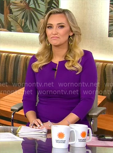 Kelly O’Grady’s purple dress on CBS Mornings