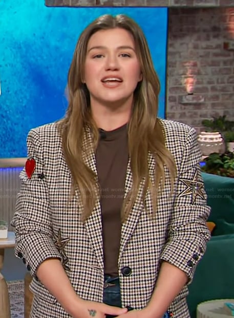 Kelly’s patchwork blazer on The Kelly Clarkson Show