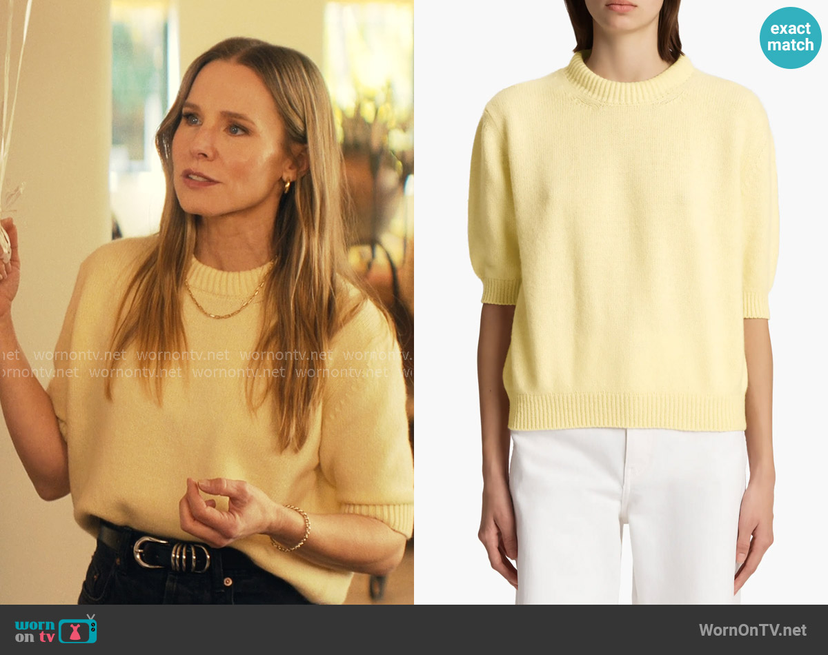 Khaite Davin Sweater in Zest worn by Joanne (Kristen Bell) on Nobody Wants This