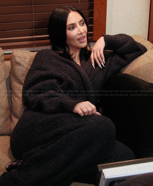 Kim’s black teddy robe on The Kardashians