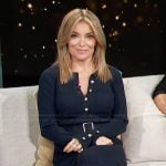 Kit’s navy belted dress on Access Hollywood
