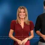 Kit’s red puff sleeve cardigan on Access Hollywood