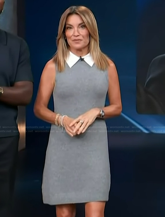 Kit’s gray sleeveless mini dress on Access Hollywood