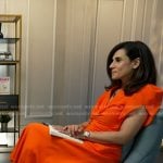 Lama Hasan’s orange ruched front dress on Good Morning America
