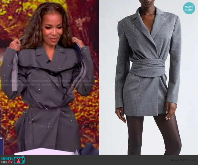LaQuan Smith Crystal Blazer Dress worn by Sunny Hostin on The View