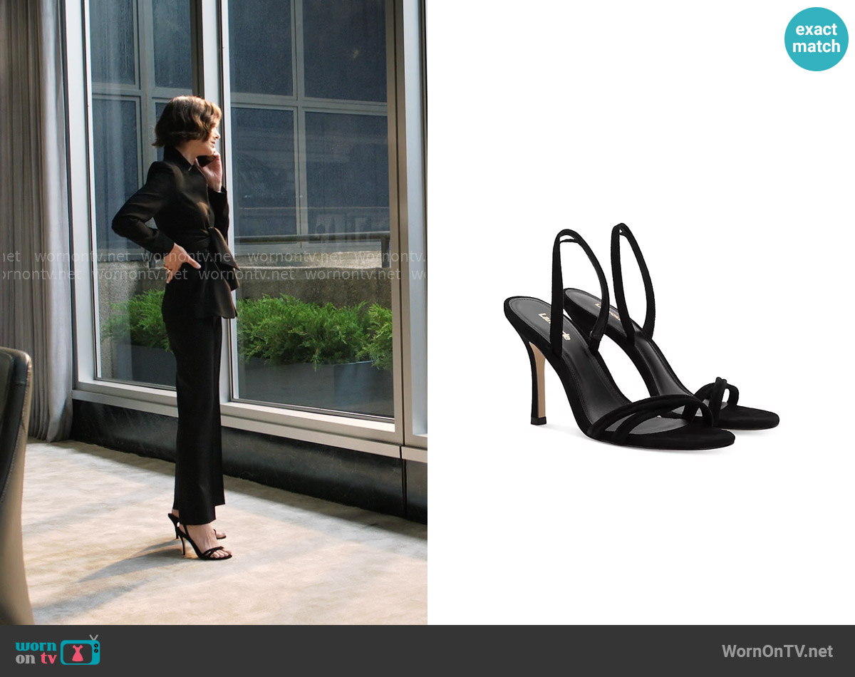 Larroude Annie Slip On Slingback High Heel Sandals worn by Celine Dumont (Marion Cotillard) on The Morning Show