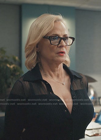 Laurel’s black ribbed shirt on Elsbeth