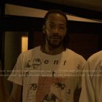 Lewis’s white print tee on Reasonable Doubt
