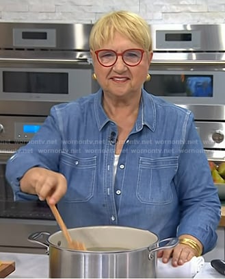 Lidia Bastianich’s chambray shirt on Today