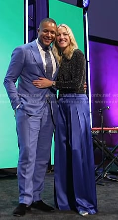 Lindsay Czarniak’s blue wide leg pants on Today