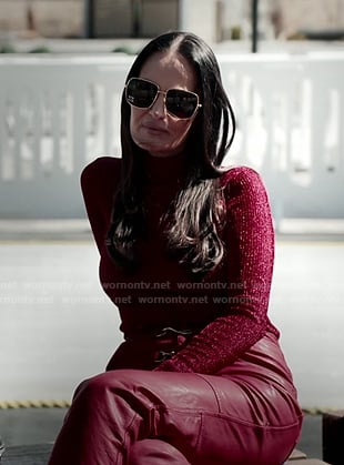 Lisa’s metallic turtleneck sweater on The Real Housewives of Salt Lake City
