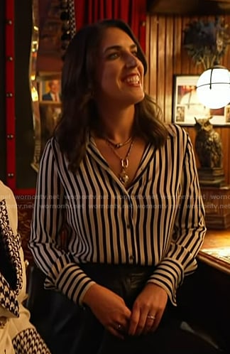 Liz’s black striped shirt on Today