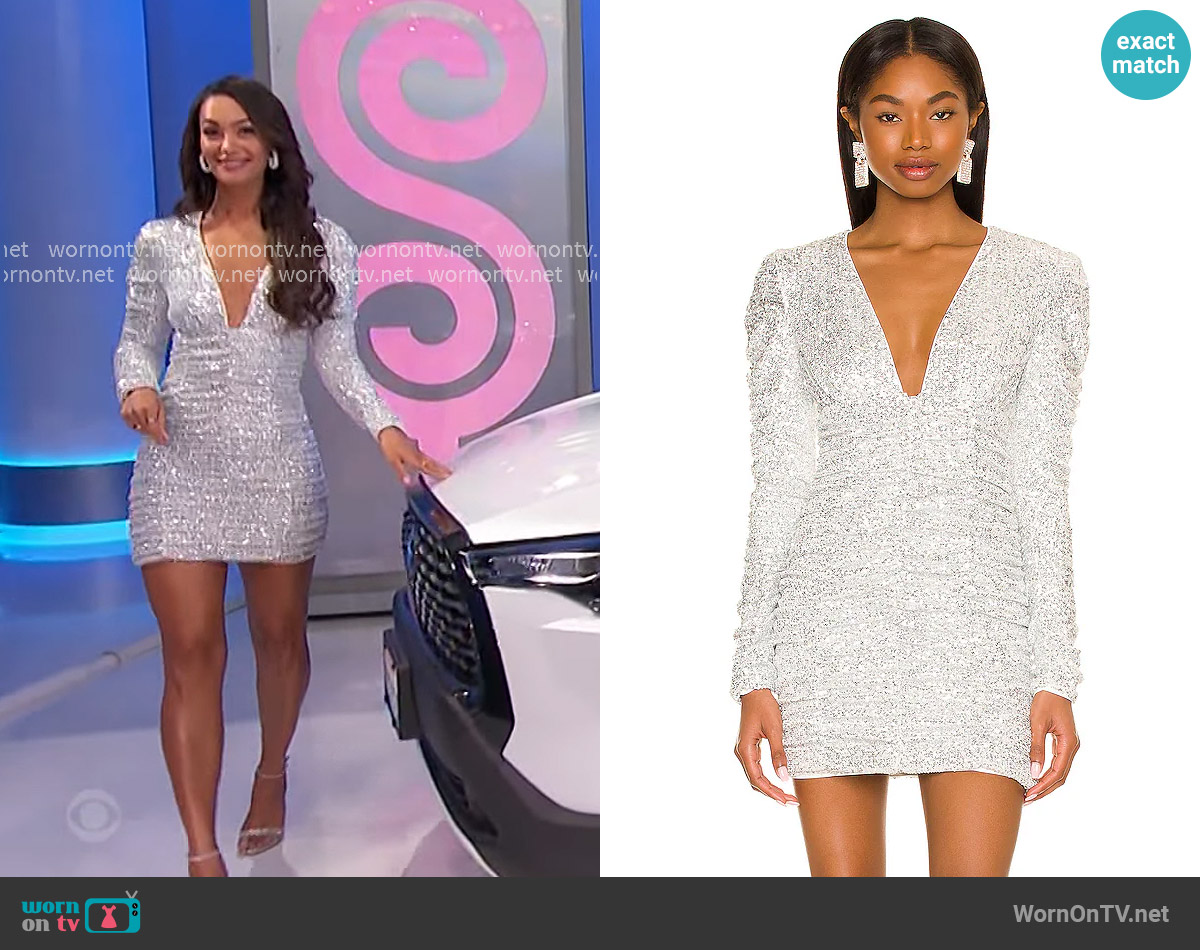 Lovers + Friends Ginger Mini Dress worn by Alexis Gaube on The Price is Right