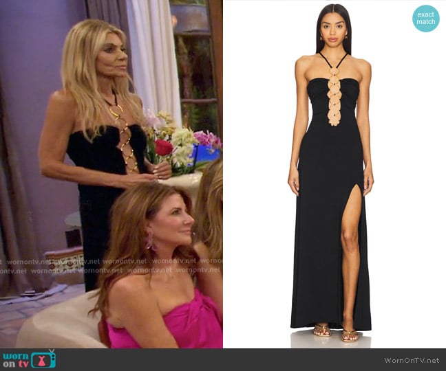Luli Fama Inner Circle Halter Long Dress worn by Nicolle Kate  on The Golden Bachelor