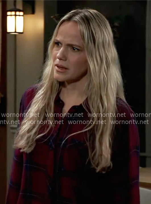 Lulu’s plaid shirt on General Hospital