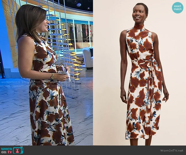 M.M.LaFleur The Martina Mockneck Dress in Floral Haze worn by Chloe Melas on Today