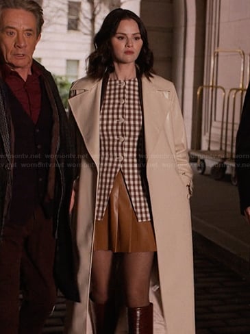 Mabel’s check print vest and skirt on Only Murders in the Building