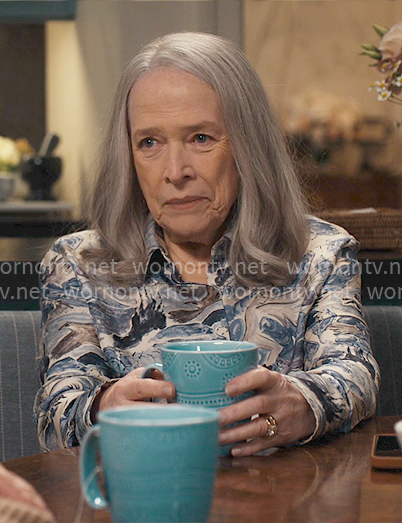 Madeline’s painted print shirt on Matlock
