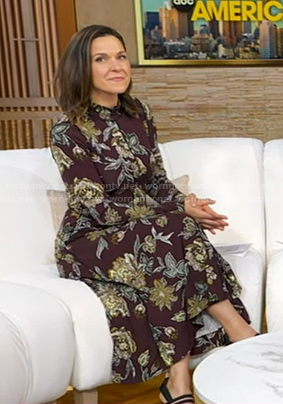 Maggie’s brown floral maxi dress on Good Morning America
