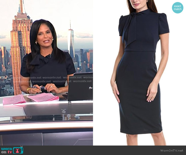 Maggy London Solid Crepe Classic Novelty Short Sleeve Sheath Dress worn by Darlene Rodriguez on Today