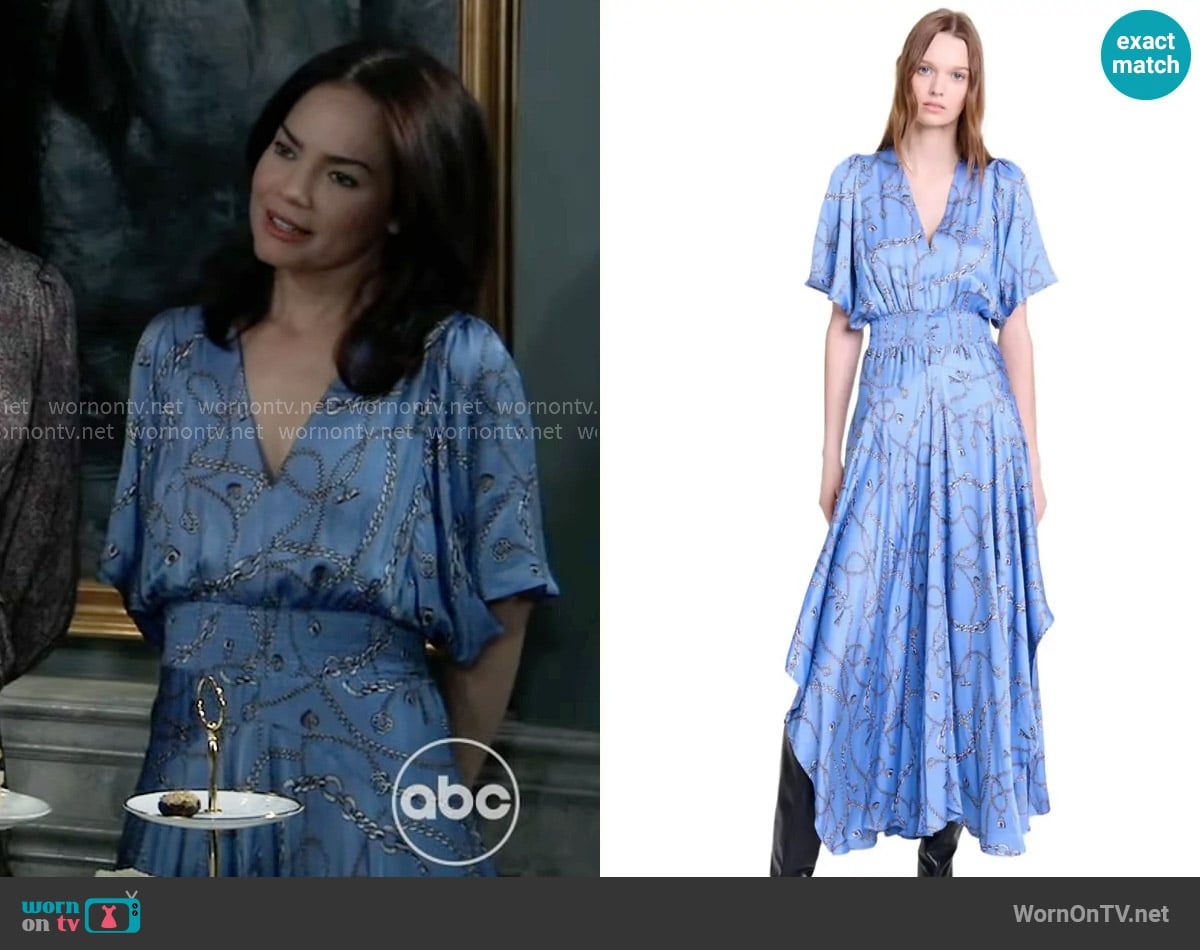 Maje Racheliani Dress worn by Elizabeth Webber (Rebecca Herbst) on General Hospital