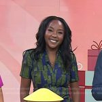 Makho’s green and blue print shirtdress on Today