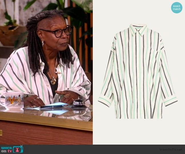 WornOnTV: Whoopi's white striped shirt on The View | Whoopi