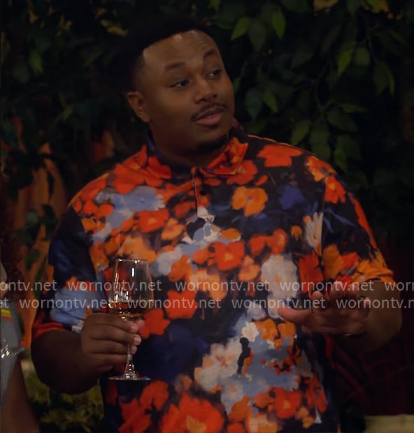 Marty’s floral polo shirt on The Neighborhood