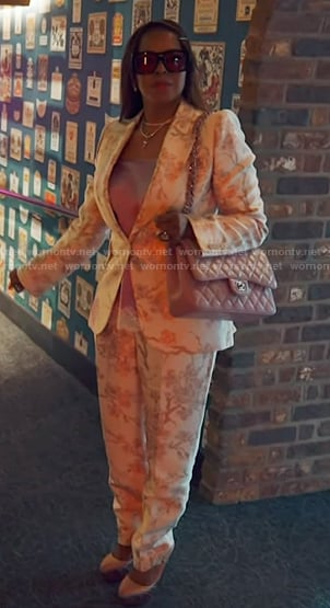 Mary’s floral print blazer and pants on The Real Housewives of Salt Lake City