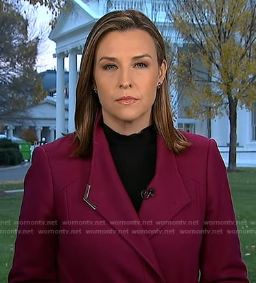 Mary’s purple wrap coat on Good Morning America