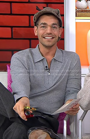 Matt Rogers’ grey half-zip polo sweater on Today