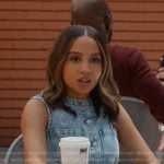 Mady’s sleeveless denim top on 9-1-1