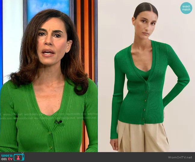 Me + Em Fashioned Rib Bralette in Clover Leaf worn by Lama Hasan on Good Morning America