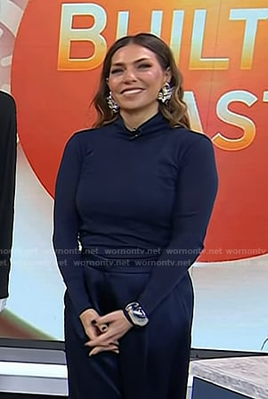 Melissa’s navy turtleneck top on Today