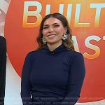 Melissa’s navy turtleneck top on Today