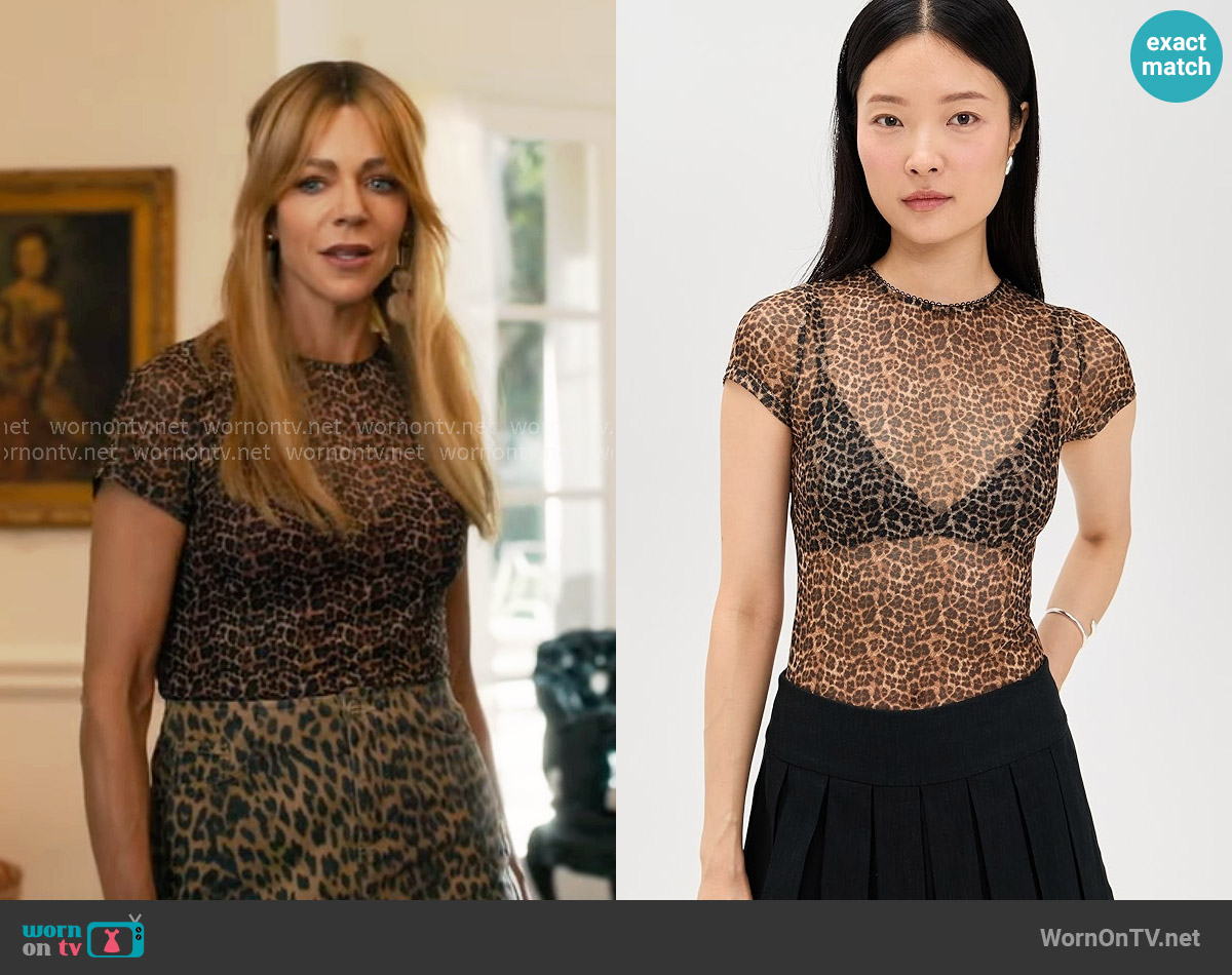 Miaou Mini Tee in Leopard worn by Morgan Gillory (Kaitlin Olson) on High Potential