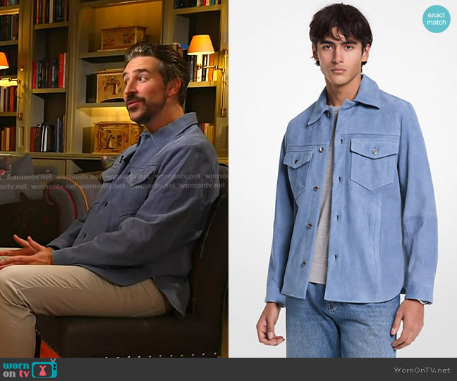 Michael Kors Suede Shirt Jacket worn by Joe Fryer on Today
