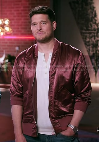 Michael’s red bomber jacket on The Voice