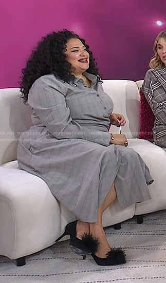 Michelle Buteau’s grey plaid shirt on Today