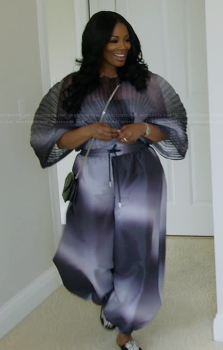 Michelle’s pleated top and pants on The Real Housewives of Potomac