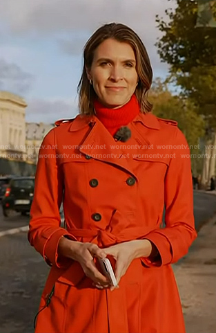 Molly Hunter’s orange trench coat on Today