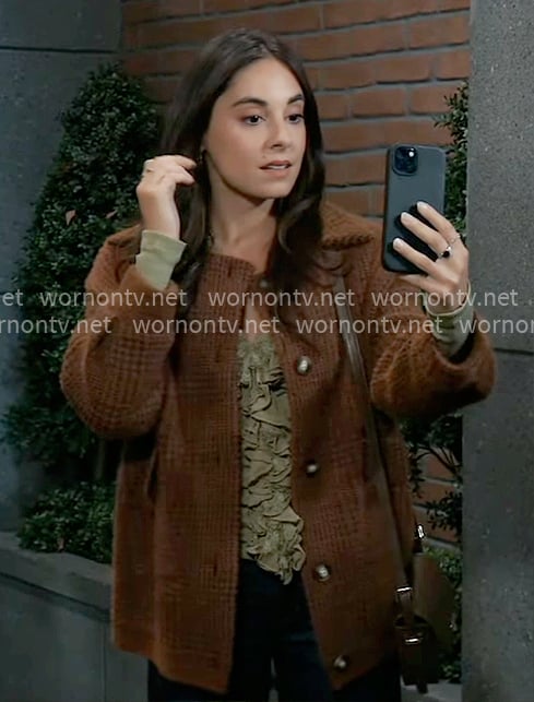 Molly’s brown plaid jacket on General Hospital