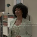 Monica’s green crochet mini dress on Reasonable Doubt