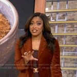 Morgan’s brown velvet blazer on Good Morning America