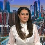 Morgan’s white band collar shirt on NBC News Daily