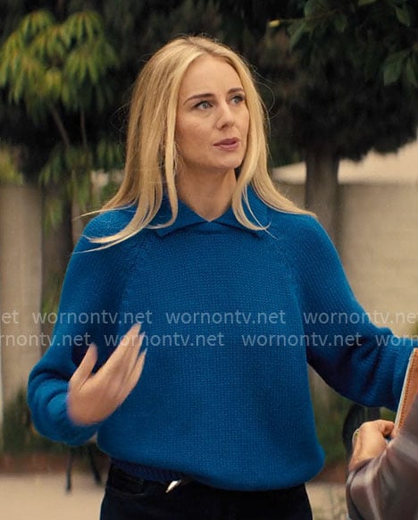 Morgan’s blue collared sweater on Nobody Wants This